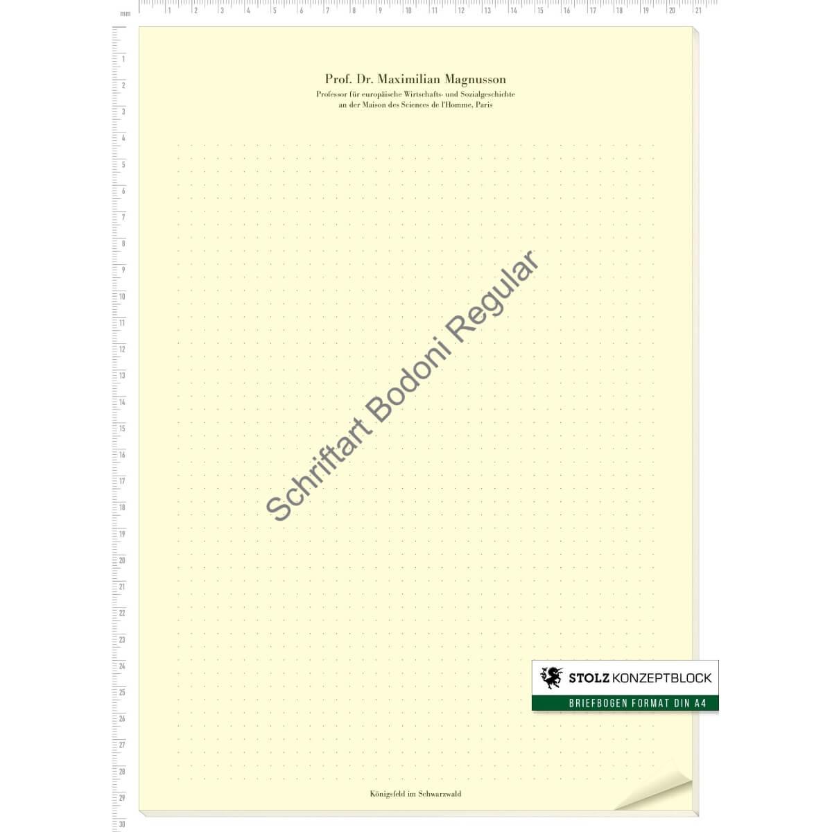 STOLZ Konzeptblock A4 punktiert (Bodoni Regular)